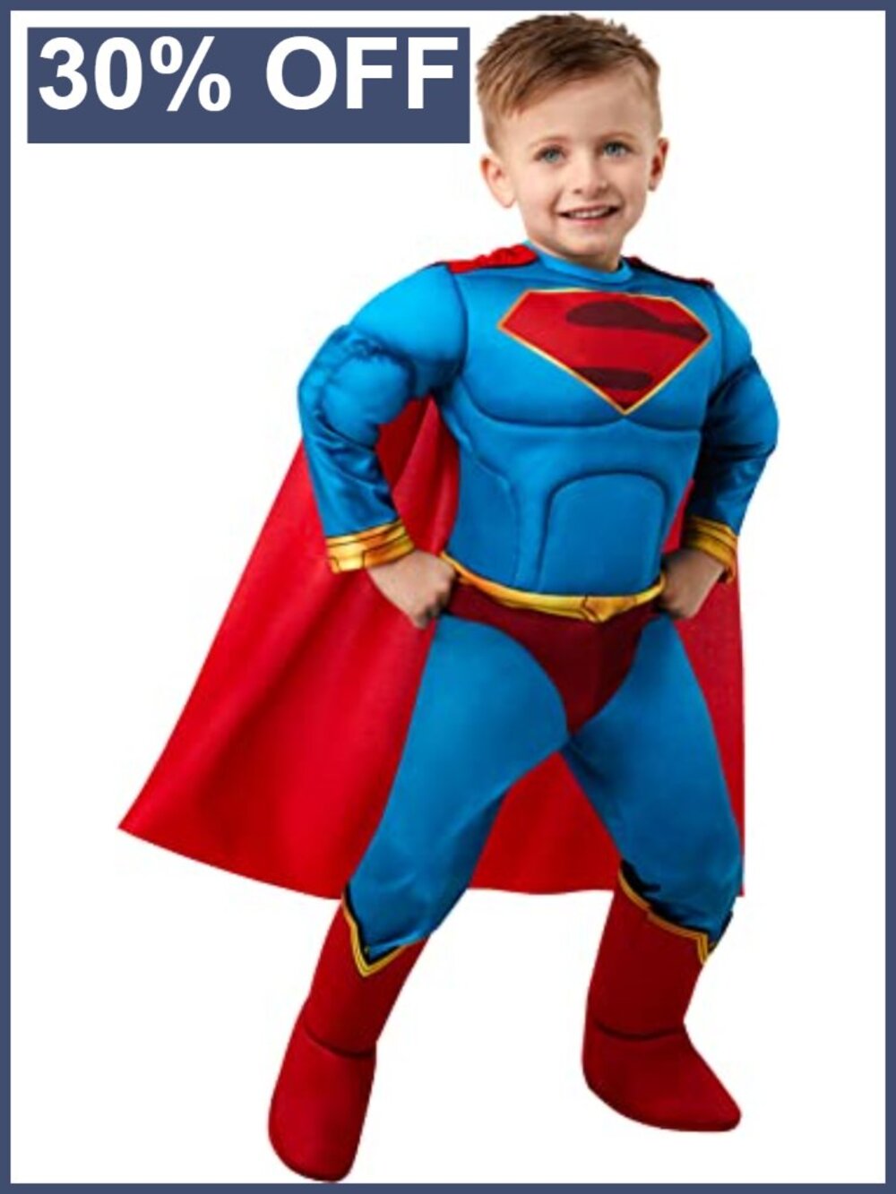 Toddler Superman Costume 4T Licensed Padded Jumpsuit Cape